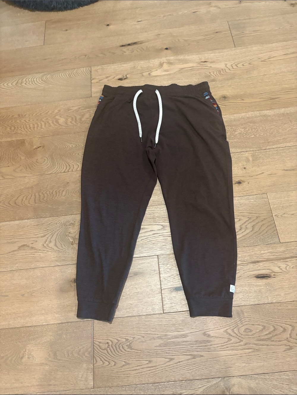 Women's Brown Drawstring Joggers with Tapered Cuffs